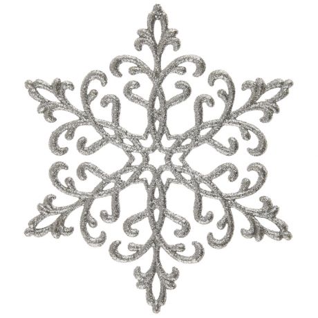 Елочное украшение Снежинка кристалл экономка серебро 120х3 мм