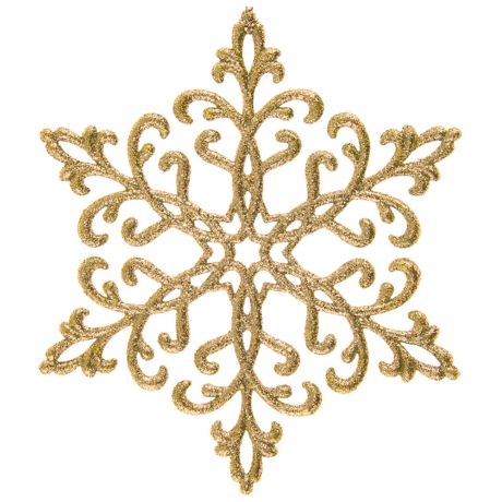 Елочное украшение Снежинка кристалл экономка золото 120х3 мм