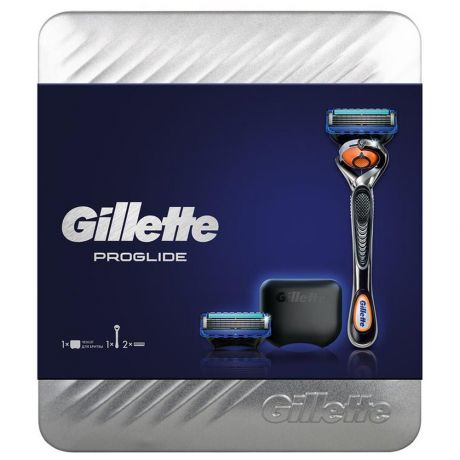 Набор подарочный Gillette Fusion ProGlide станок для бритья с чехлом и 2 сменые кассеты