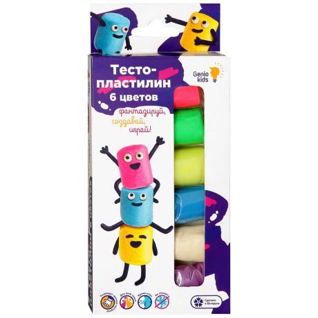 Набор для детской лепки Genio Kids-Art Тесто-пластилин 6 цветов
