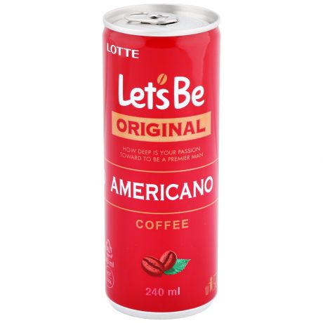 Кофе Lotte let's be Americano 0.240 л