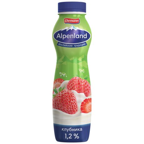 Напиток Alpenland йогуртный питьевой с клубникой 1.2% 290 г