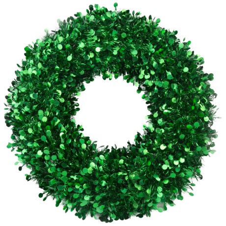 Новогодний венок Magic Time Большой с зелёными кругами из полиэтилена 46 см арт.78836