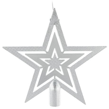 Новогоднее украшение Magic Time звезда-верхушка на елку Серебро резная 18.5x18x2 см арт.82297