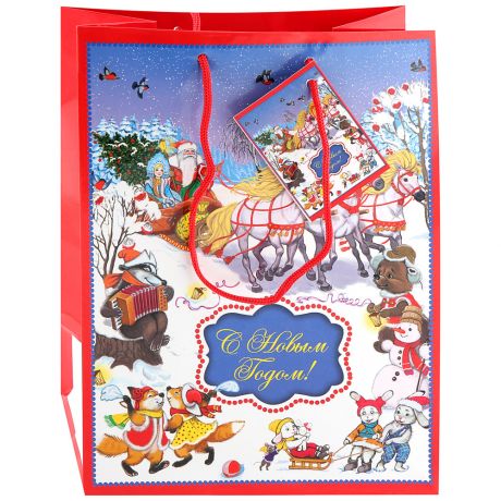 Пакет бумажный Magic Pack для сувенирной продукции Новогодний праздник ламинация плотность 140г/м2 178х229х98 мм
