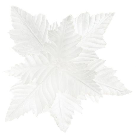 Новогоднее елочное украшение Magic Time Белый цветок из полиэстера с креплением на клипсе 25х25х20.5 см