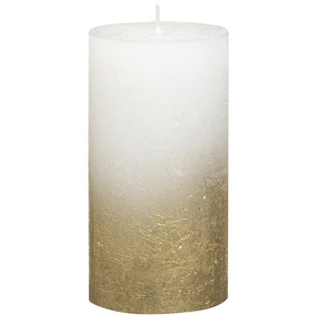 Свеча-столбик Bolsius Рустик тень Золото белая 130х68 мм