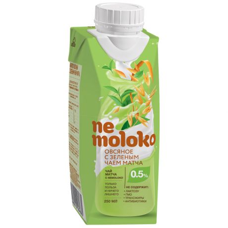 Напиток Nemoloko овсяный с зелёным чаем матча 250 мл