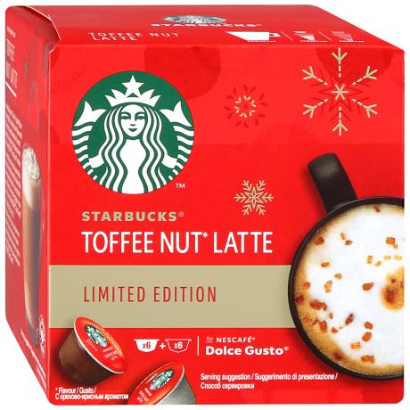 Кофе Starbucks Toffee Nut Latte Limited Edition для системы Nescafe Dolce Gusto 12 капсул 128 г