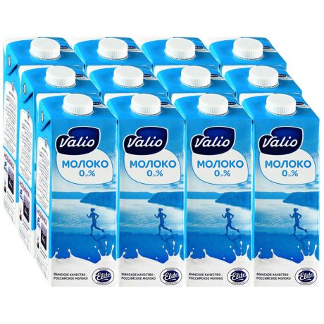 Молоко Valio ультрапастеризованное 0% 12 штук по 971 мл