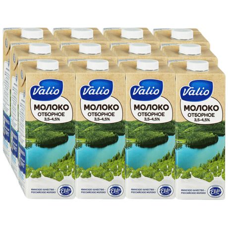 Молоко Valio Отборное ультрапастеризованное 3.5-4.5% 12 штук по 1 л