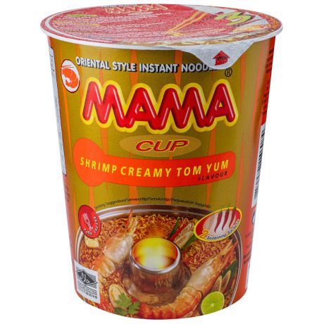 Лапша тайская Мама со вкусом Кремовый Том Ям быстрого приготовления 70 г