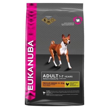 Корм сухой Eukanuba adult medium breed для взрослых собак средних пород 3 кг