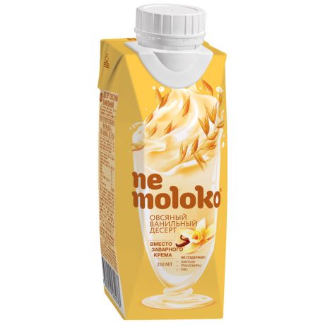 Напиток овсяный Nemoloko ванильный обогащённый витаминами и минеральными веществами 250 мл