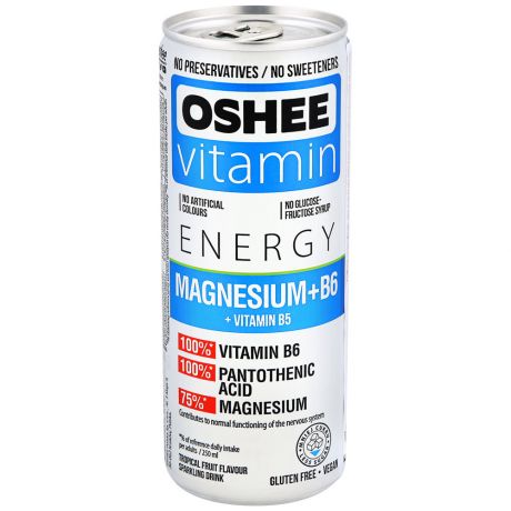 Напиток газированный Oshee Magnesium+В6 Фруктовый 0.25 л
