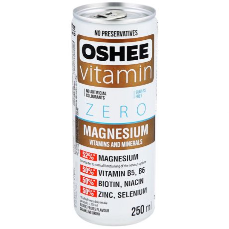 Напиток газированный Oshee Zero без сахара со вкусом ягод акаи 0.25 л