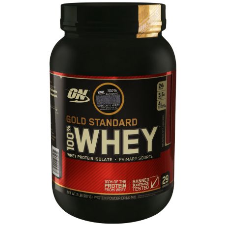 Протеин Optimum Nutrition Gold Standard 100% Whey клубника 900 г