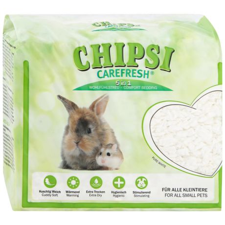 Наполнитель-подстилка Carefresh Chipsi Pure White бумажный белый для мелких домашних животных и птиц 5 л