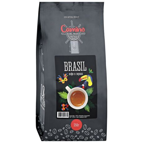 Кофе Camino del Mar Brasil в зернах 250 г
