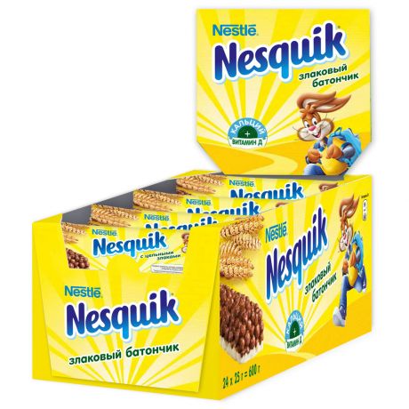 Батончик злаковый Nesquik с шоколадом 24 штуки по 25 г