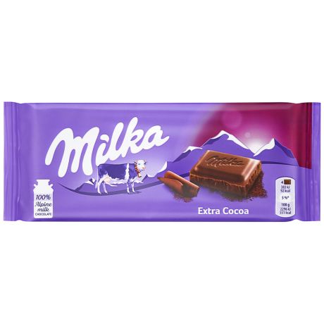 Шоколад Milka с альпийским молоком с высоким содержанием какао 100 г