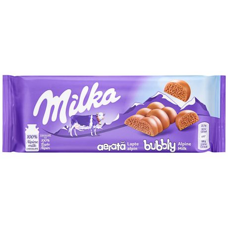 Шоколад Milka молочный пористый 90 г