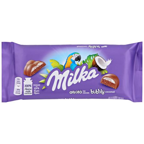 Шоколад Milka молочный пористый с кокосовой начинкой 100 г