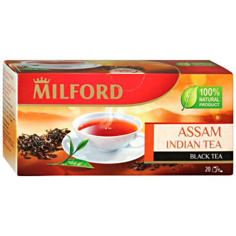 Чай Milford Ассам Индийский черный 20 пакетиков по 2 г