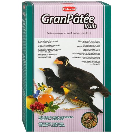 Корм Padovan Granpâtée fruits комплексный фруктовый для насекомоядных птиц 1 кг