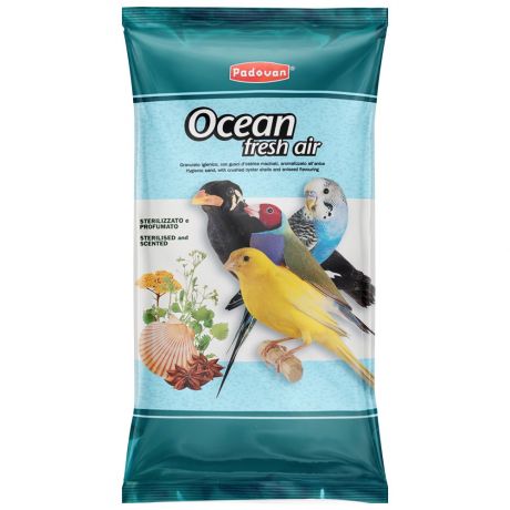 Наполнитель Padovan Ocean fresh air био-песок комкующийся для декоративных птиц 5 кг