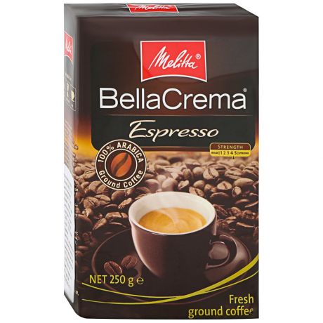 Кофе Melitta BellaCrema Espresso жареный молотый 250 г