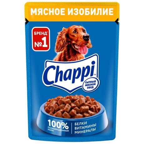Корм влажный Chappi Сытный мясной обед Мясное изобилие для собак 85 г