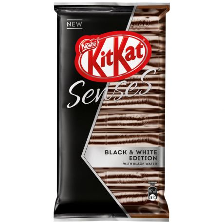 Шоколад KitKat Senses Black & White Hite Edition молочный белый и темный с хрустящей темной вафлей 112 г