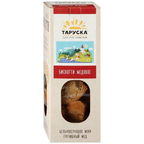 Печенье Таруска Бискотти медовое с грецким орехом вяленой грушей и гречишным медом 150 г