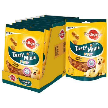 Лакомство Pedigree Tasty Minis ароматные кусочки с курицей для щенков 8 по 125 г