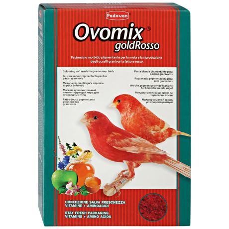 Корм Padovan Ovomix Gold rosso комплексный яичный для зерноядных птиц с красным оперением 1 кг