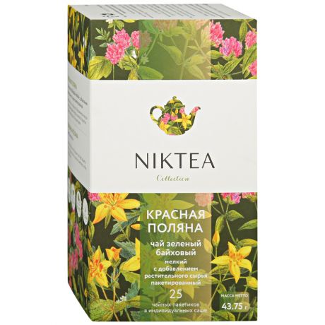 Чай Niktea Красная Поляна зеленый мелкий 25 пакетиков по 1.75 г