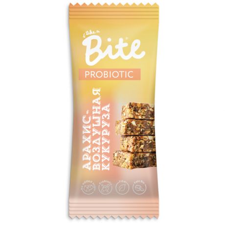 Батончик арахисово-фруктовый Take a Bite Воздушная кукуруза с пробиотиком 35 г