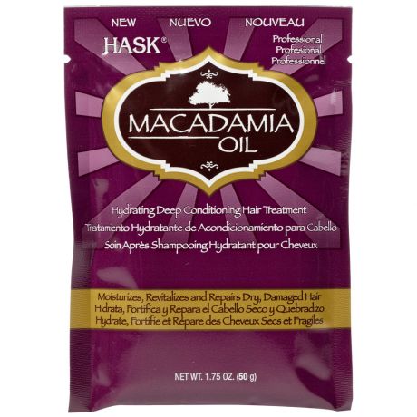 Маска для волос Hask увлажняющая с маслом макадамии 50 г