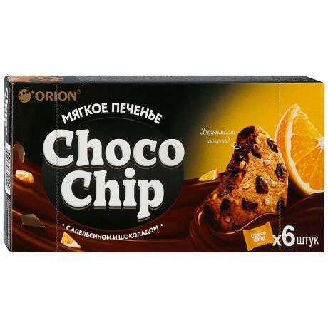 Печенье сдобное Orion Choco Chip с темным шоколадом и апельсином 6 штук по 20 г