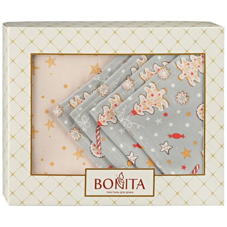 Подарочный столовый набор Bonita Имбирный пряник Скатерть + Текстильные салфетки