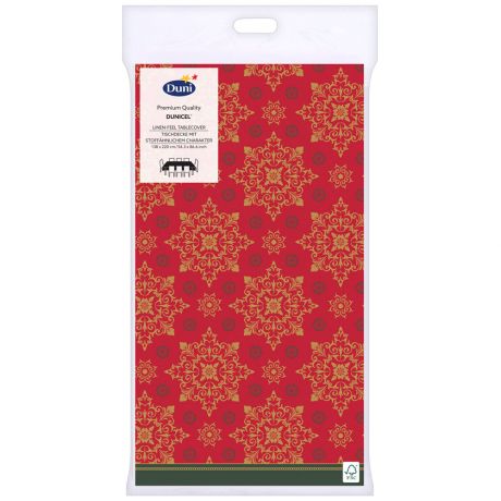 Скатерть Duni бумажный текстиль Cel X-Mas Deco Red 138х220 см 1 шт