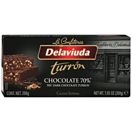 Шоколадный туррон Delaviuda 70% какао 200 г