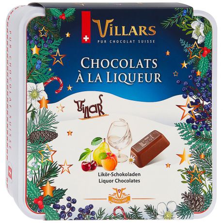 Набор конфет Villars ассорти из молочного шоколада с алкогольными начинками 250 г