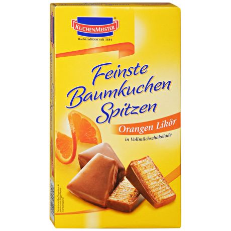 Бисквитные треугольники Kuchenmeister Апельсиновый ликер покрытые молочным шоколадом 125 г