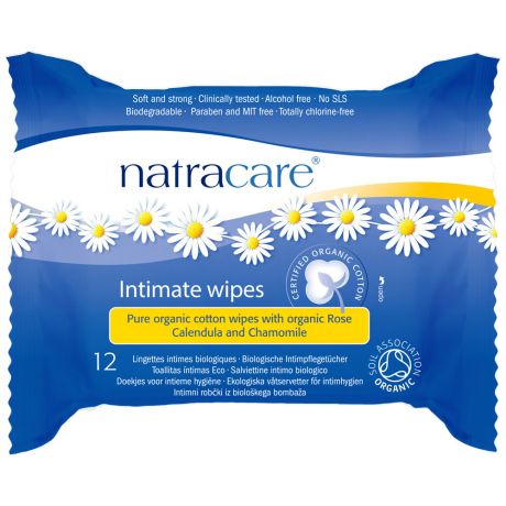 Салфетки органические для интимной гигиены Natracare 12 штук