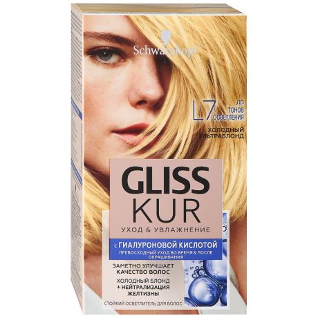 Осветлитель для волос Gliss Kur стойкий Уход & Увлажнение L7 Холодный ультраблонд 142.5 мл