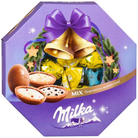 Подарочный набор Milka конфеты ассорти в упаковке в виде Многоугольника 94.5 г