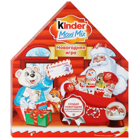 Набор Kinder Maxi Mix с новогодней игрой, 237г