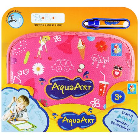 Набор для рисования 1Toy водой AquaArt Розовый Чемоданчик 47х30 см